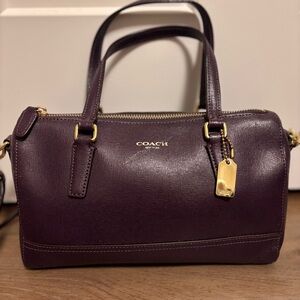 Coach Leather Purple two way handbag crossbody